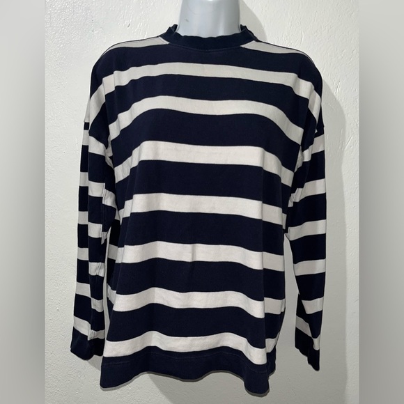 AYR ‘The Early Mornings’ Blue and White Striped Long Sleeve Size Small Nautical - Picture 2 of 7